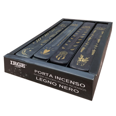 Irge Porta Incenso in Legno Nero 1 Pezzo