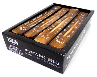 Irge Porta Incenso in Legno con Decorazioni Argento 1 Pezzo