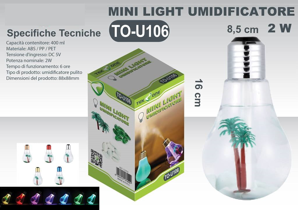 MINI LIGHT UMIDIFICATORE ARGENTO
