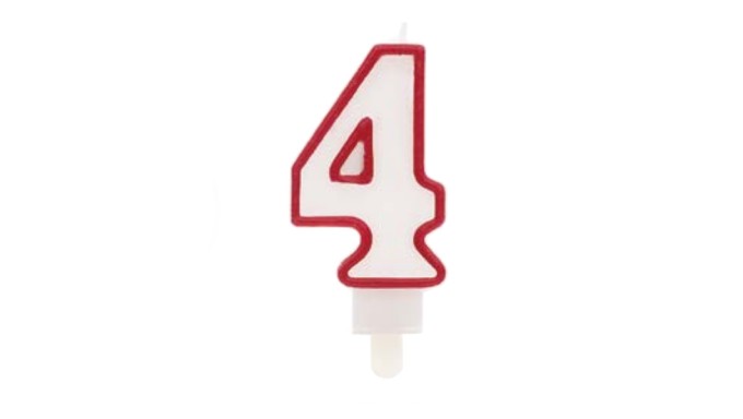 CANDELINA NUMERO 4 ROSSO