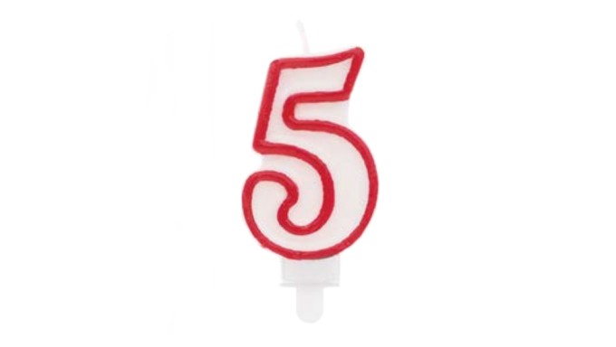 CANDELINA NUMERO 5 ROSSO