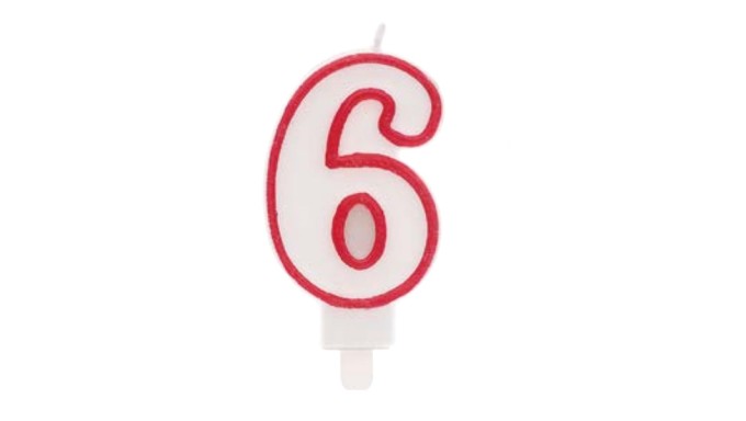 CANDELINA NUMERO 6 ROSSO