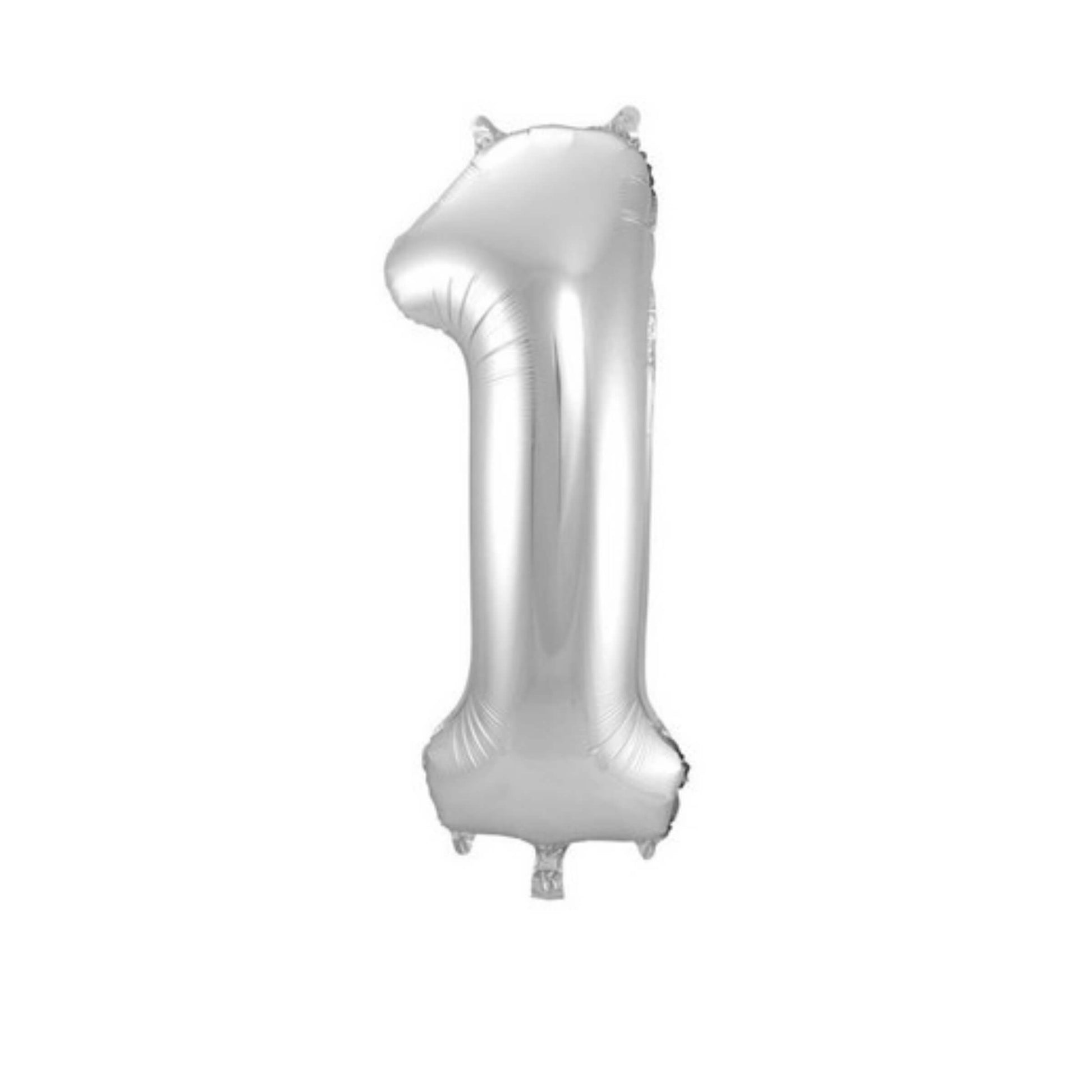 Pallone foil gigante numero 1 colore argento 86 cm decorazione festa