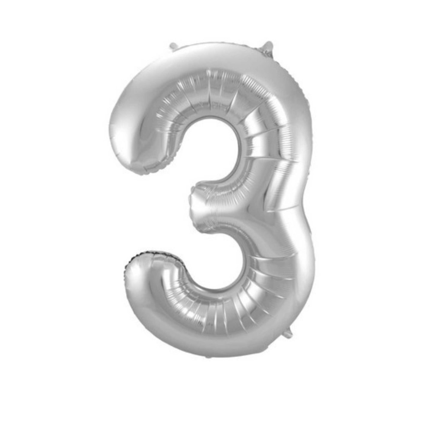 Pallone foil gigante numero 3 colore argento 86 cm decorazione festa