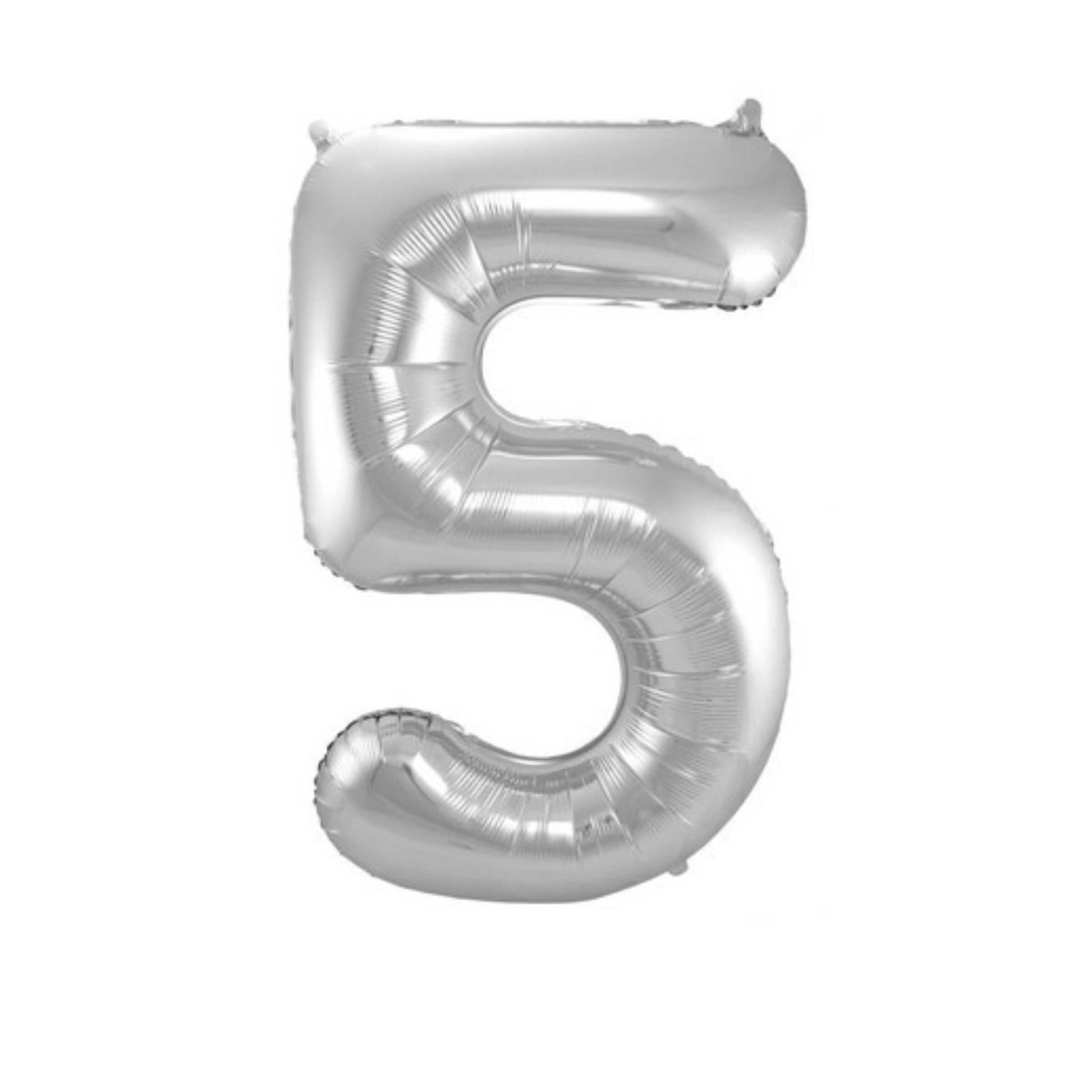 Pallone foil gigante numero 5 colore argento 86 cm decorazione festa