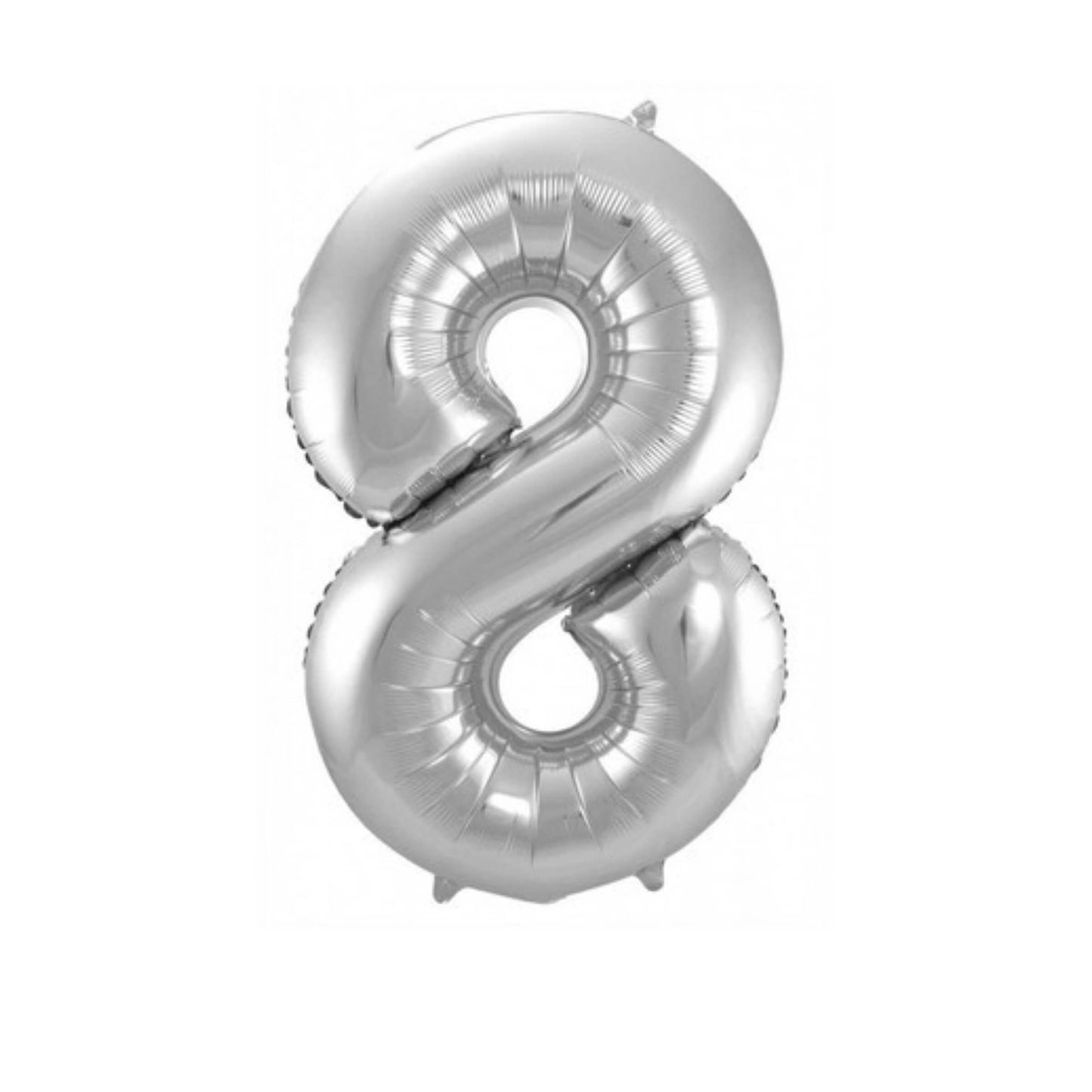 Pallone foil gigante numero 8 colore argento 86 cm decorazione festa