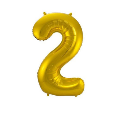 Pallone foil gigante numero 2 colore oro 86 cm decorazione festa