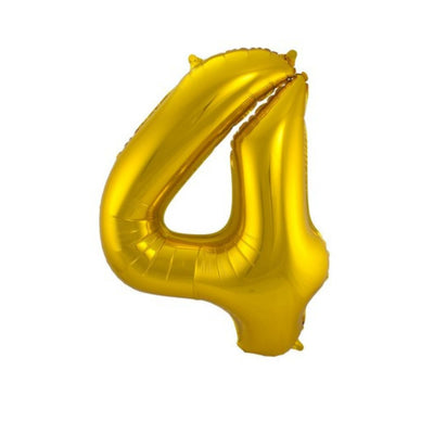Pallone foil gigante numero 4 colore oro 86 cm decorazione festa