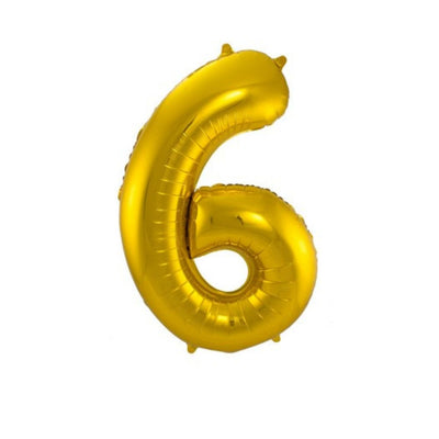Pallone foil gigante numero 6 colore oro 86 cm decorazione festa