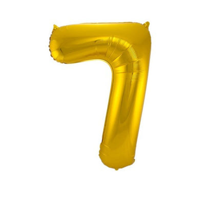Pallone foil gigante numero 7 colore oro 86 cm decorazione festa