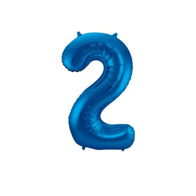 Pallone foil gigante numero 2 colore blu 86 cm decorazione festa