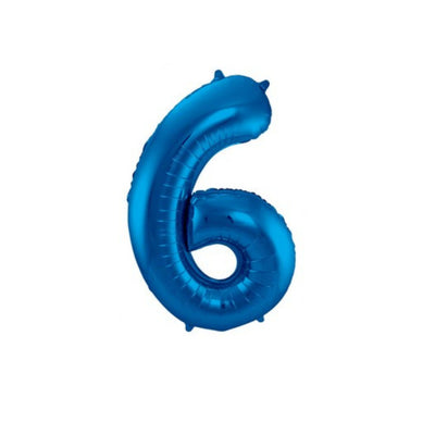 Pallone foil gigante numero 6 colore blu 86 cm decorazione festa