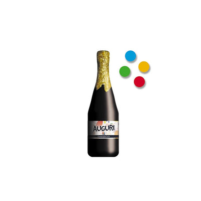 Spara coriandoli a forma di bottiglia champagne 20 cm