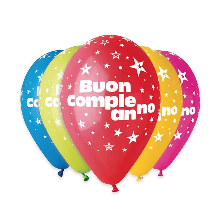 25 Palloncini in Lattice All Around 12" - 30cm Buon Compleanno Assortito