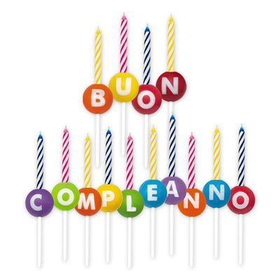 Porta candeline Buon Compleanno 3D 14 lettere tridimensionali decorazione torta Q05925