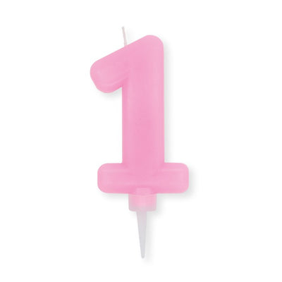 Num. 1 di Cera Plump Rosa cm.10