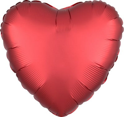 Pallone foil 17" - 42 cm cuore SATINATO Rosso Sangria