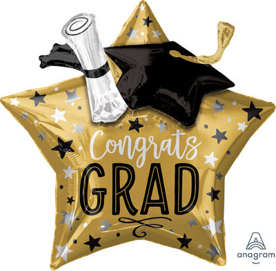 Pallone foil Multiballoon 71 x71 cm Laurea Tocco e Diploma (5PZ)