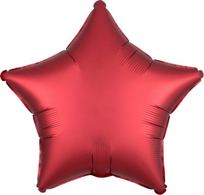 Pallone foil 17" - 42 cm stella SATINATO Rosso Sangria (5PZ)