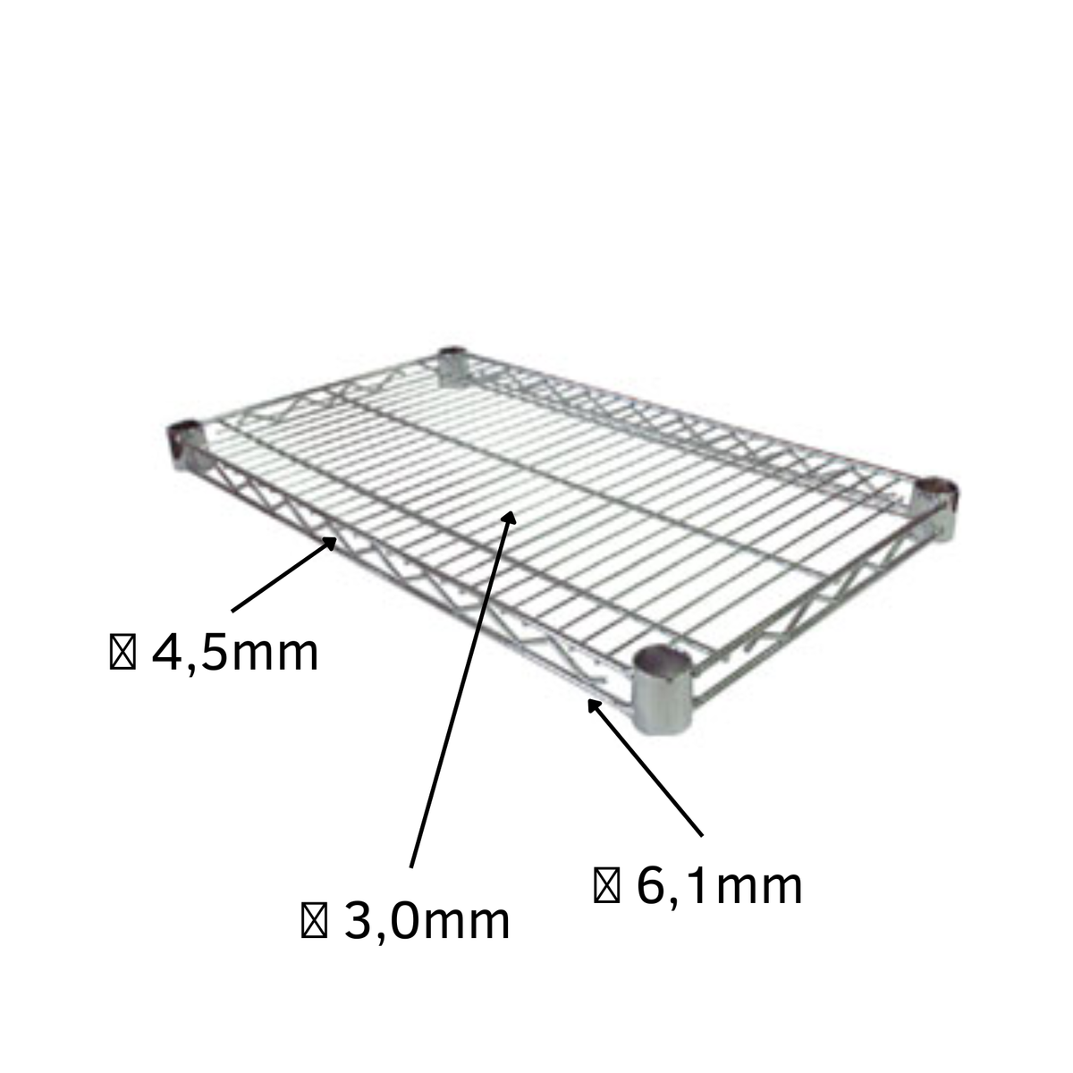Metallika Heavy Ripiano Rinforzato in Acciaio Cromato Portata 250 kg