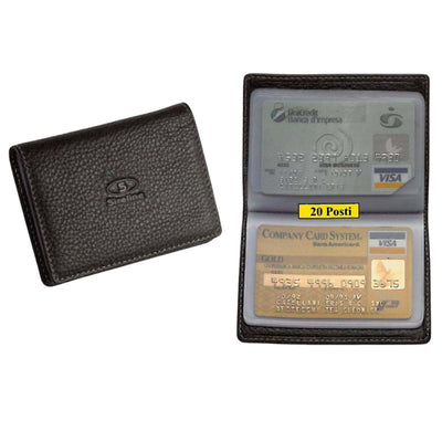 P.TA CARTE DI CREDITO PELLE SIRE 20 TASCHE  245110  COL. NERO/COFFEE