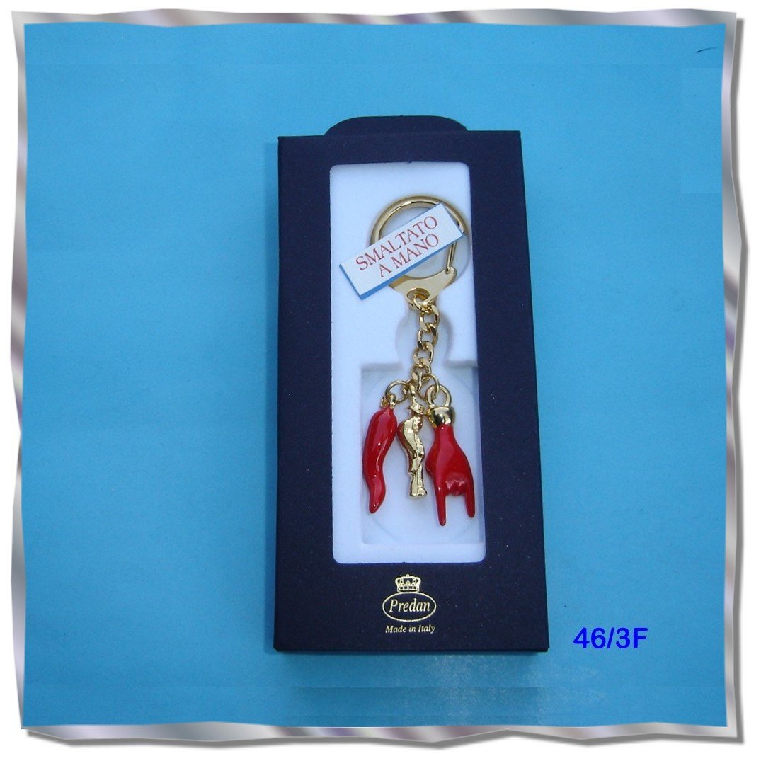 P.TA CHIAVI PREDAN 46/3F GOBBO ORO + MANO SMALTO+ CORNO SMALTO