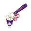 Varianti portachiavi Kuromi Sanrio nero e viola con charm