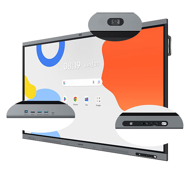 Lavagna Touch Flip WAF-X 75”4K  – S.O. Android 15 – Camera e microfoni integrat - Google Store - VESA 800x400 - 50kg - 170x103 cm - Compatibile con Miracast e AirPlay 2 - 3 anni garanzia on-site- Samsung