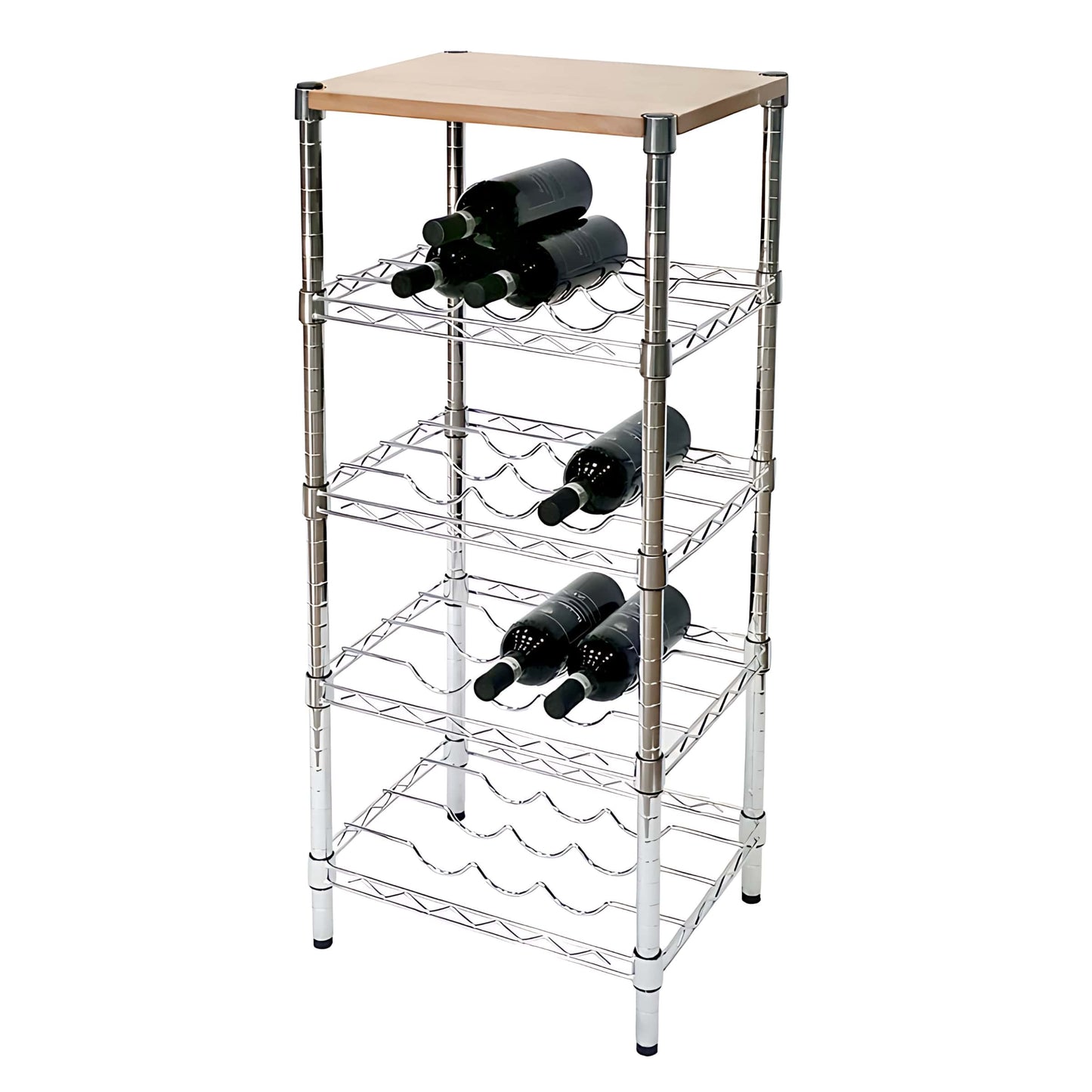 Cantinetta in filo acciaio cromato 36x46x102 cm con guancette regolabili ogni 2,5 cm