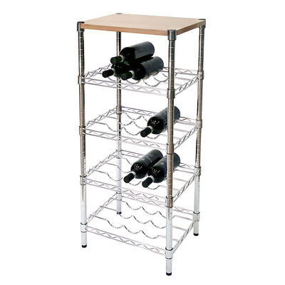 Cantinetta in filo acciaio cromato 36x46x102 cm con guancette regolabili ogni 2,5 cm