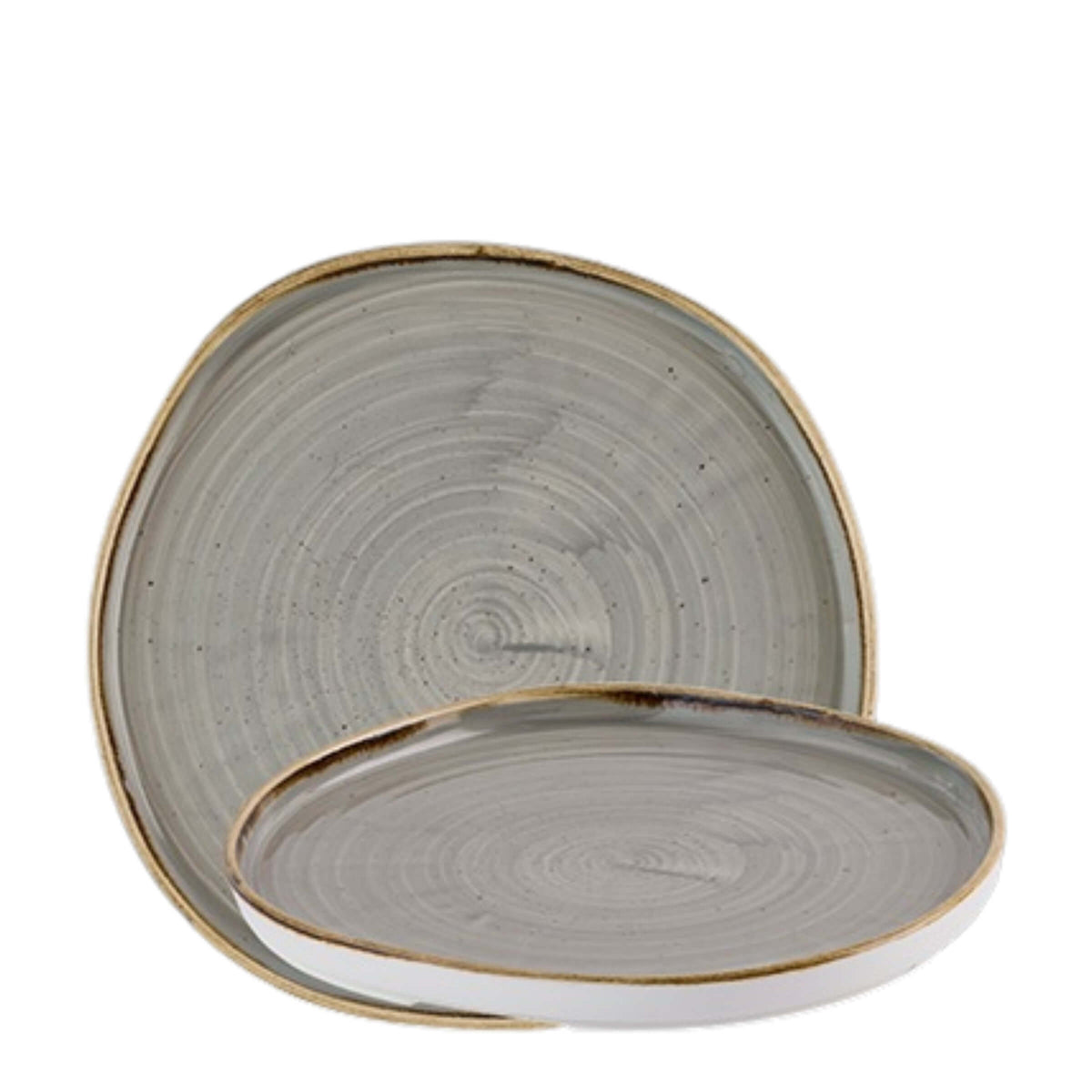 Churchill Stonecast Grigio Puntinato Piatto Piano Organic Impilabile 25,5 cm 6 Pezzi