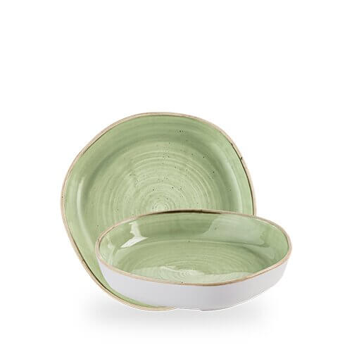 Churchill Stonecast Sage Green Piatto Fondo Organic Impilabile 23 cm 6 Pezzi