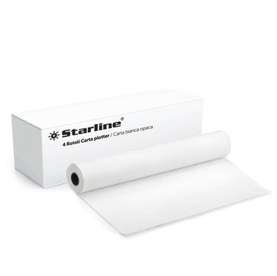 Carta plotter - 914 mm x 50 mt - 80 gr - inkjet - opaca - bianco - Starline