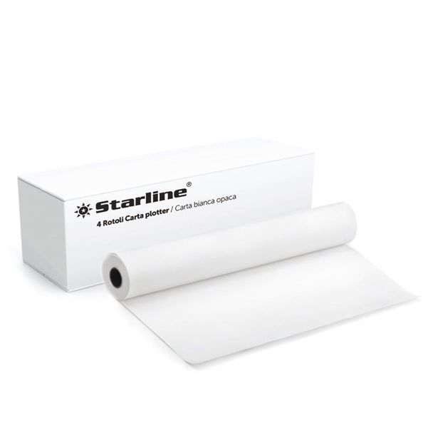 Carta plotter - 1067 mm x 50 mt - 90 gr - inkjet - opaca - bianco - Starline