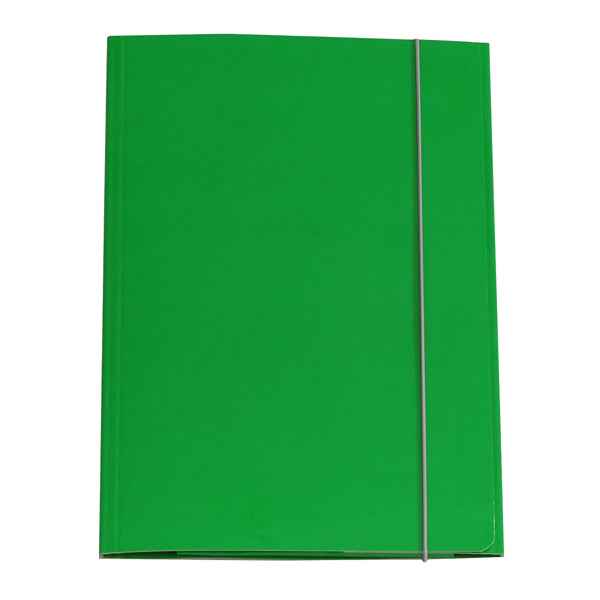 Cartella 3 lembi con elastico Queen - A4 - dorso variabile - cartone plastificato - verde - Starline