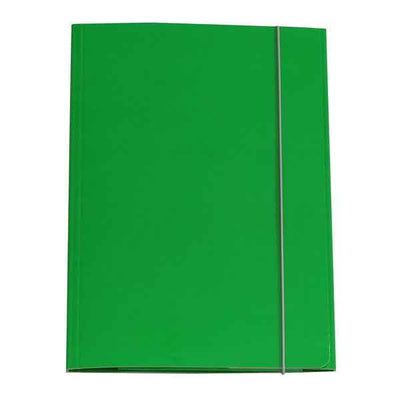 Cartella 3 lembi con elastico Queen - A4 - dorso variabile - cartone plastificato - verde - Starline