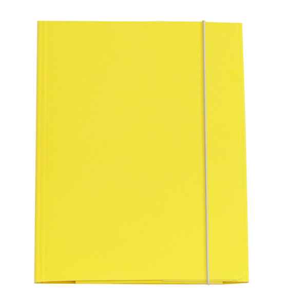 Cartella 3 lembi con elastico Queen - A4 - dorso variabile - cartone plastificato - giallo - Starline