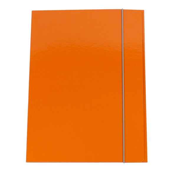 Cartella 3 lembi con elastico Queen - A4 - dorso variabile - cartone plastificato - arancio - Starline
