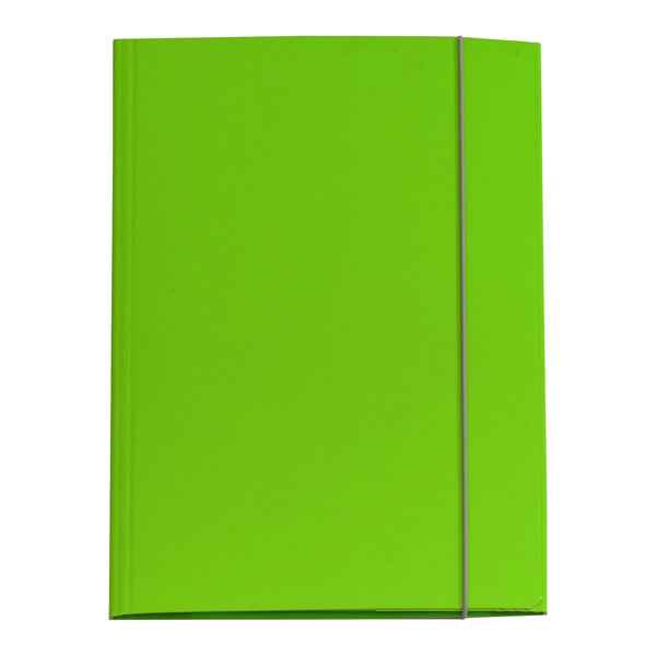 Cartella 3 lembi con elastico Queen - A4 - dorso variabile - cartone plastificato - verde prato - Starline