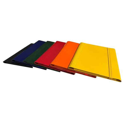 Cartella 3 lembi con elastico piatto - A4 - dorso variabile - blu - Starline