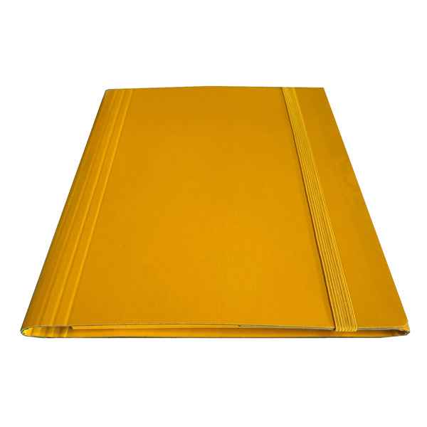 Cartella 3 lembi con elastico piatto - A4 - dorso variabile - giallo - Starline