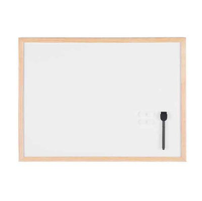 Lavagna bianca magnetica - 45 x 60 cm - cornice legno - bianco - Starline