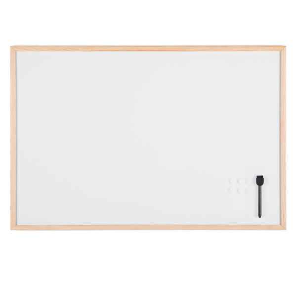 Lavagna bianca magnetica - 60 x 90 cm - cornice legno - bianco - Starline