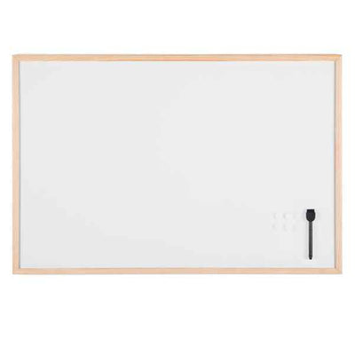 Lavagna bianca magnetica - 60 x 90 cm - cornice legno - bianco - Starline