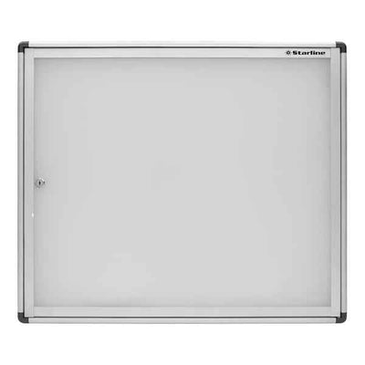 Bacheca per interni - con anta battente - fondo bianco magnetico - 6 fogli A4 - orizzontale - Starline