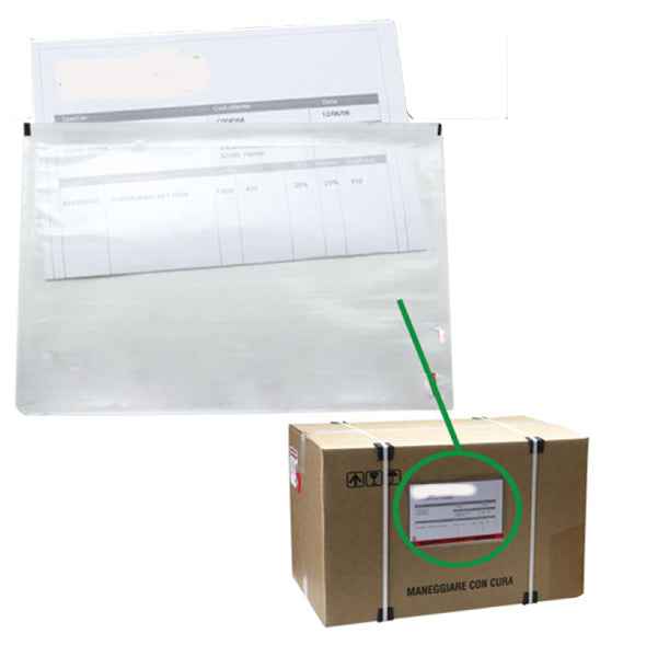 Busta adesiva portadocumenti - senza stampa - 23 x 12,5 cm - PPL - trasparente - Starline - conf. 100 pezzi