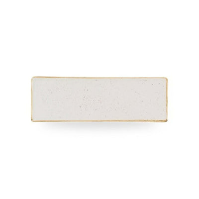Churchill Stonecast Bianco Puntinato Vassoio Rettangolare 32,3x10,5 cm 6 Pezzi