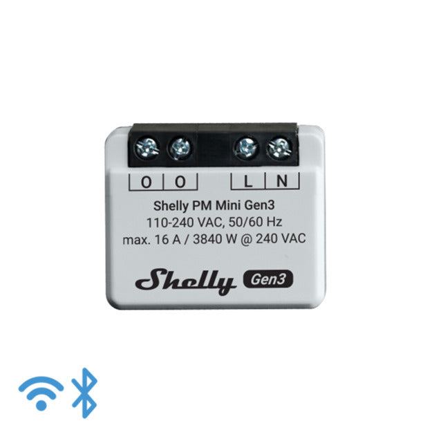 Shelly Mini PM Gen3 - Solo misurazione consumi Wi-FI/BT (no relay/no input) Gen3