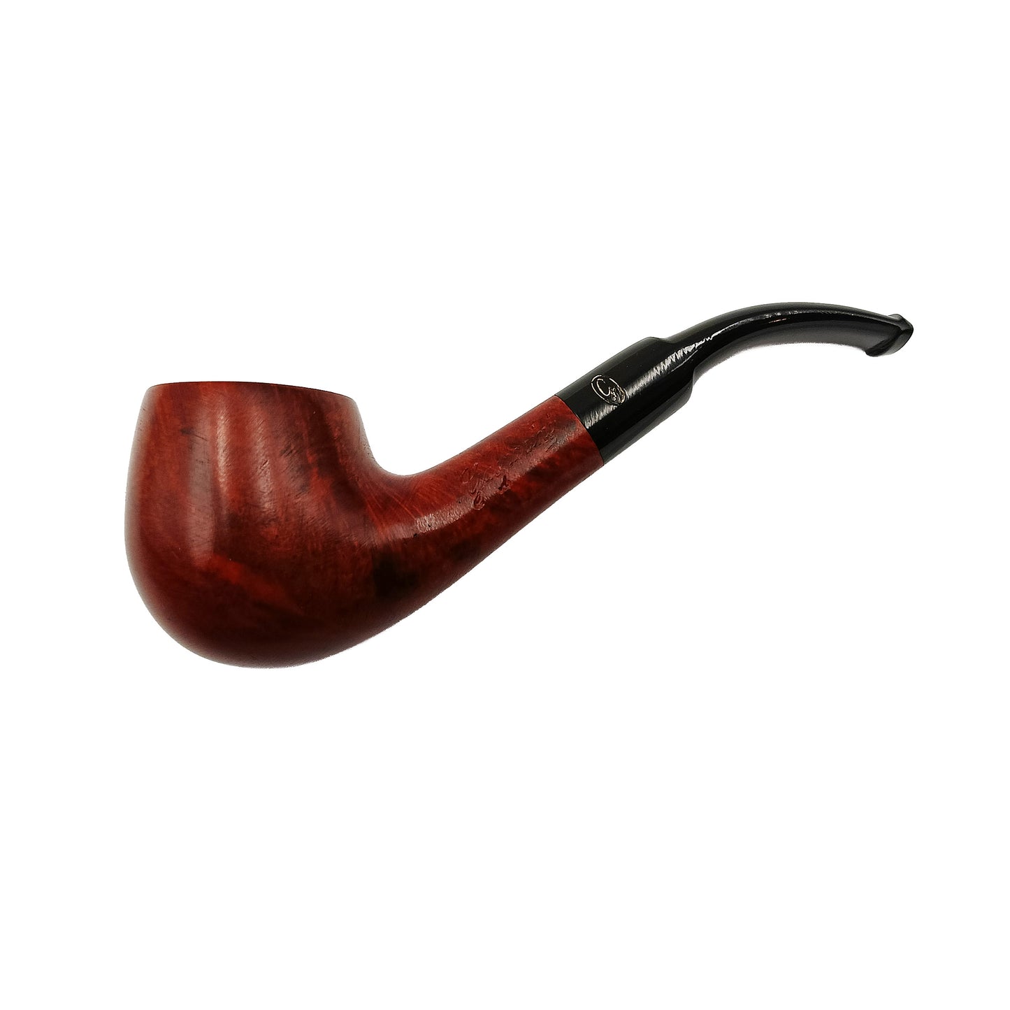 Pipa Gasparini Liscia Bent Billiard vista laterale radica marrone chiaro