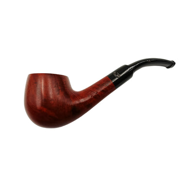 Pipa Gasparini Liscia Bent Billiard vista laterale radica marrone chiaro